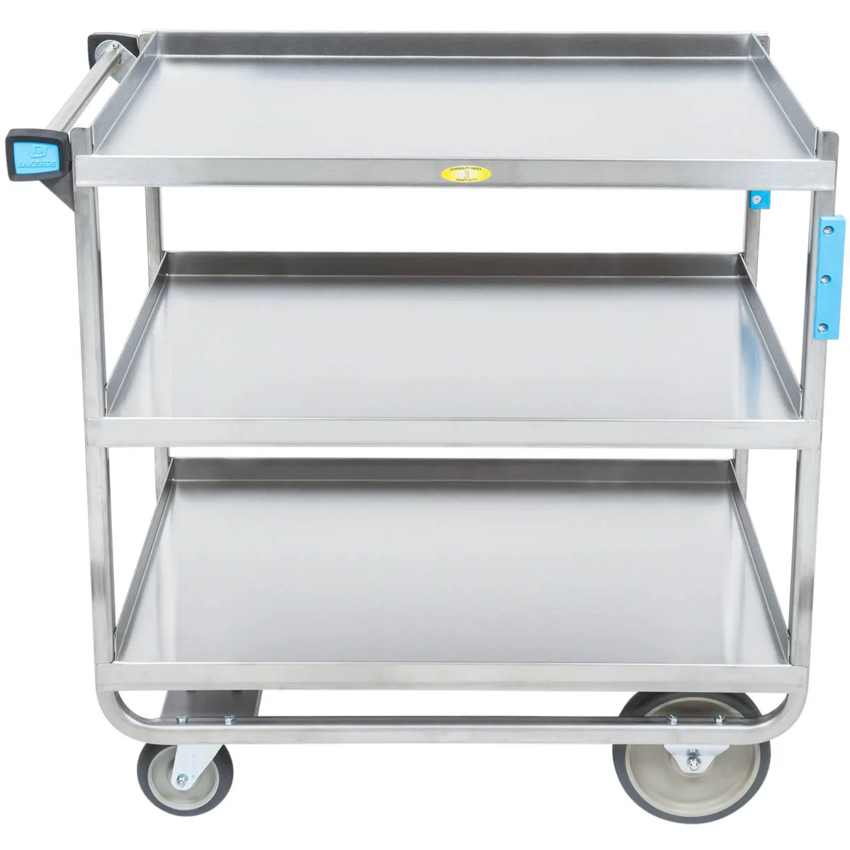 Lakeside 744 Stainless Steel 3 Shelf Utility Cart w/ Shelf Size 33" x 21" - 700 lb. Capacity