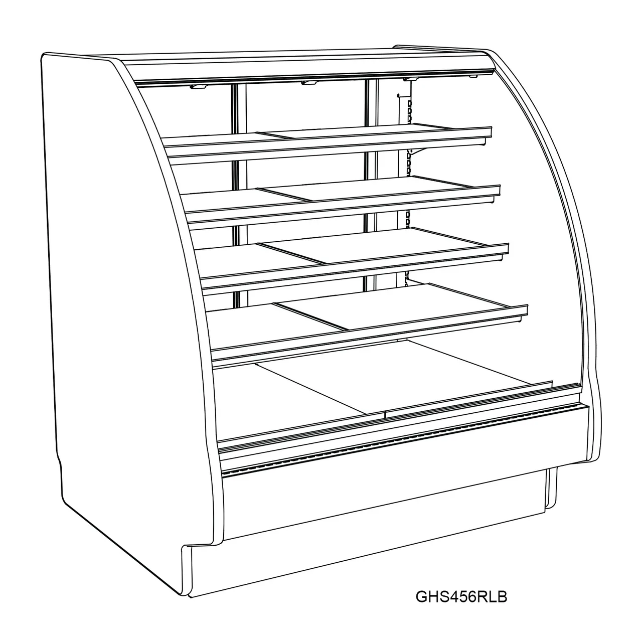 Structural Concepts GHS1256RLB (CURVED) 146" Refrigerated Display Case