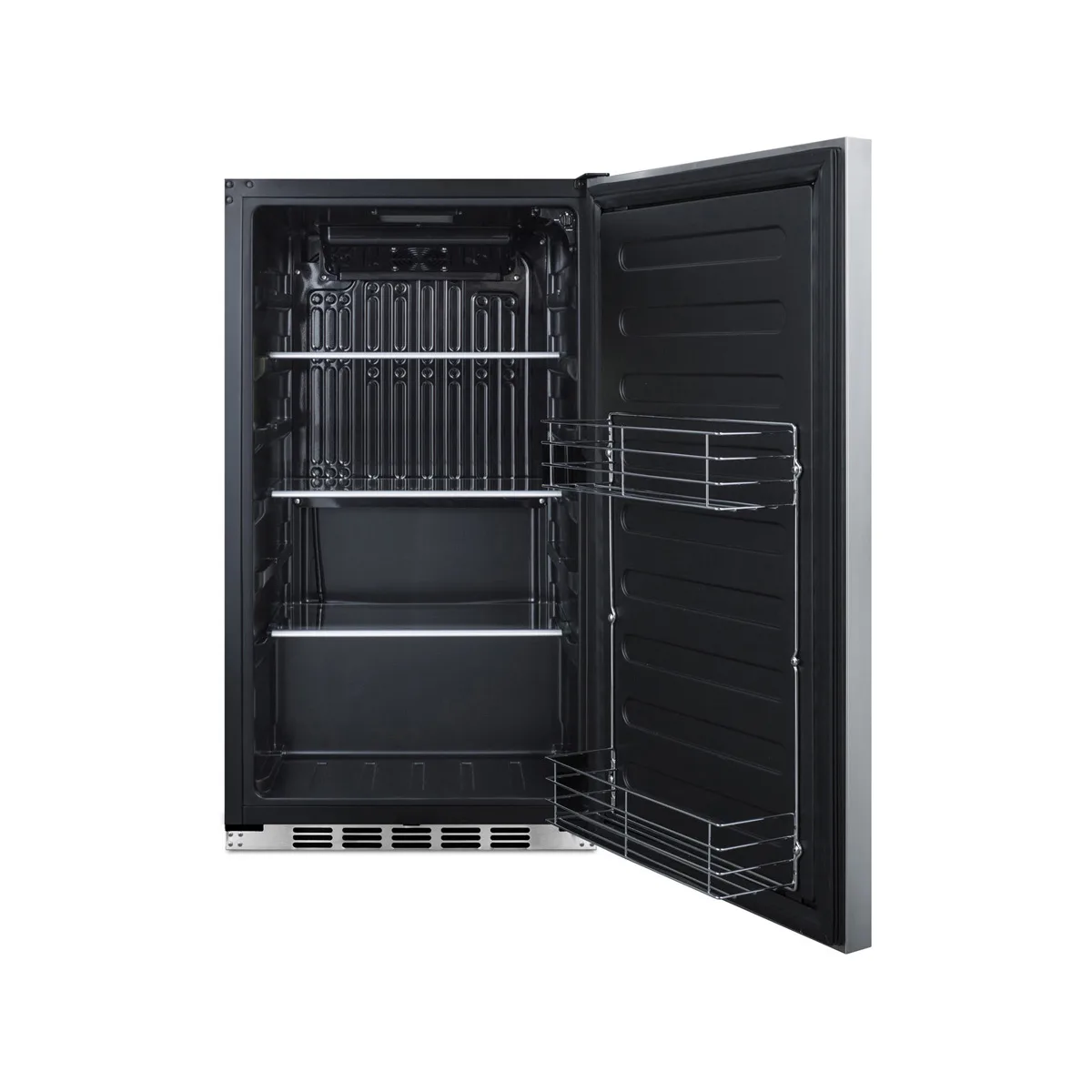 Summit FF195H34 19" Built-in or Freestanding Undercounter Refrigerator in Black, Stainless Steel Door, 3.13 cu. ft
