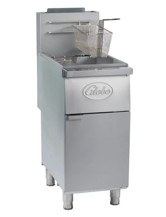 Globe GFF35G Full Pot Floor Model Gas Fryer, Natural Gas, 35 lbs. Oil Capacity, with (2) Nickel Chrome Baskets