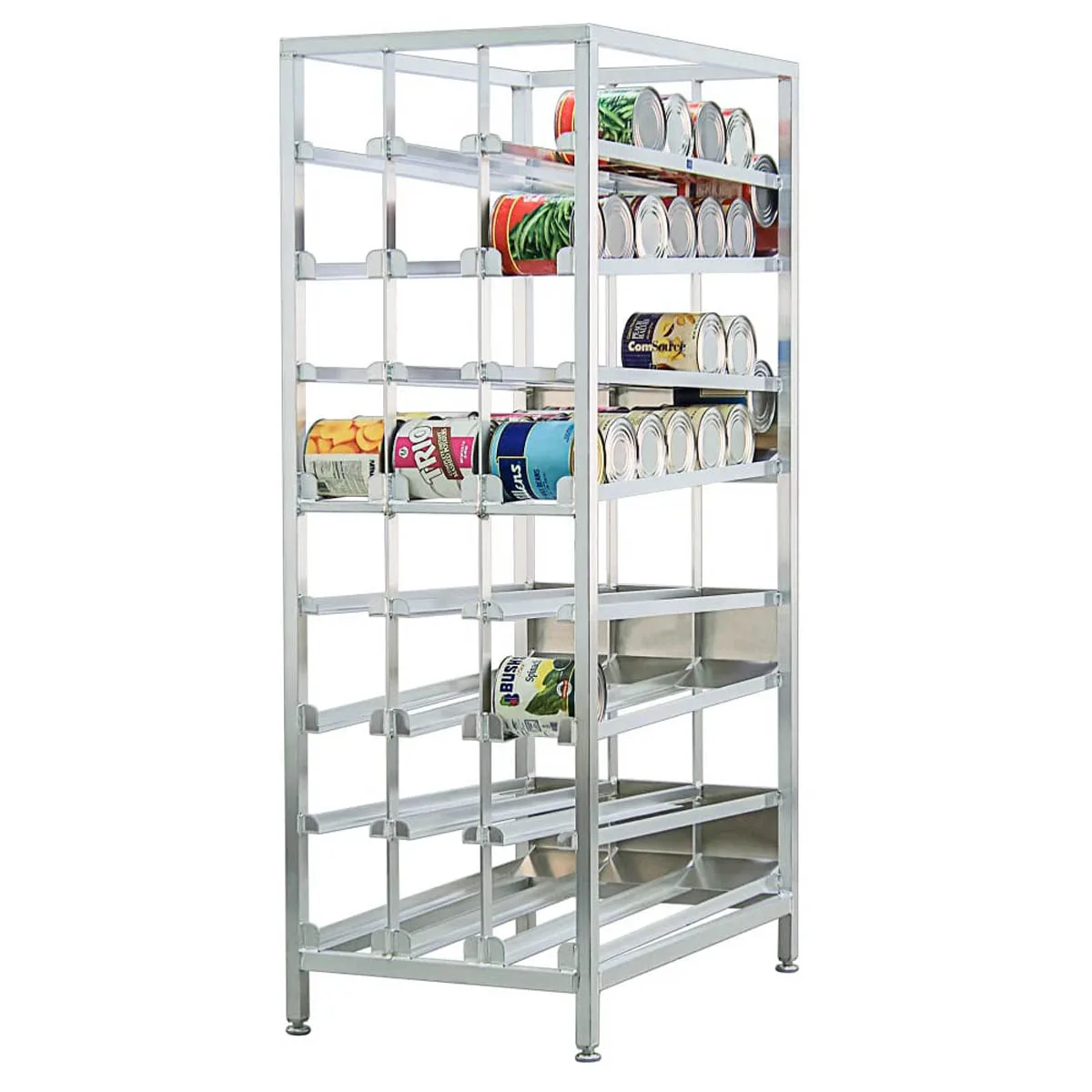 New Age 99381 Stationary First in First Out Can Rack with 156 #10 Cans Capacity, Adjustable Feet