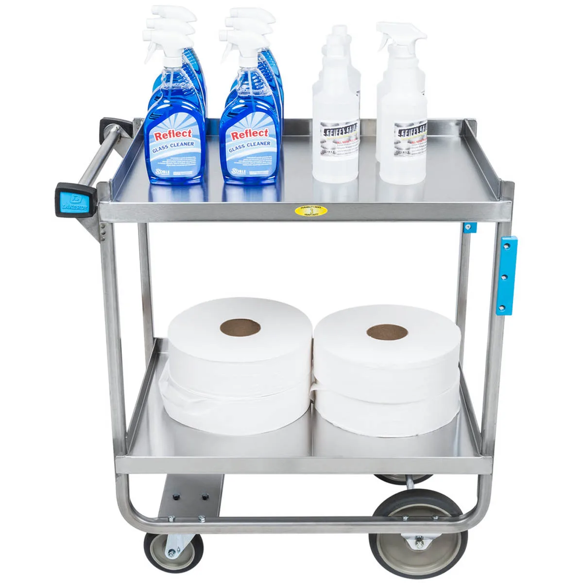 Lakeside 521 Stainless Steel 2 Shelf Utility Cart - 700 lb. Capacity