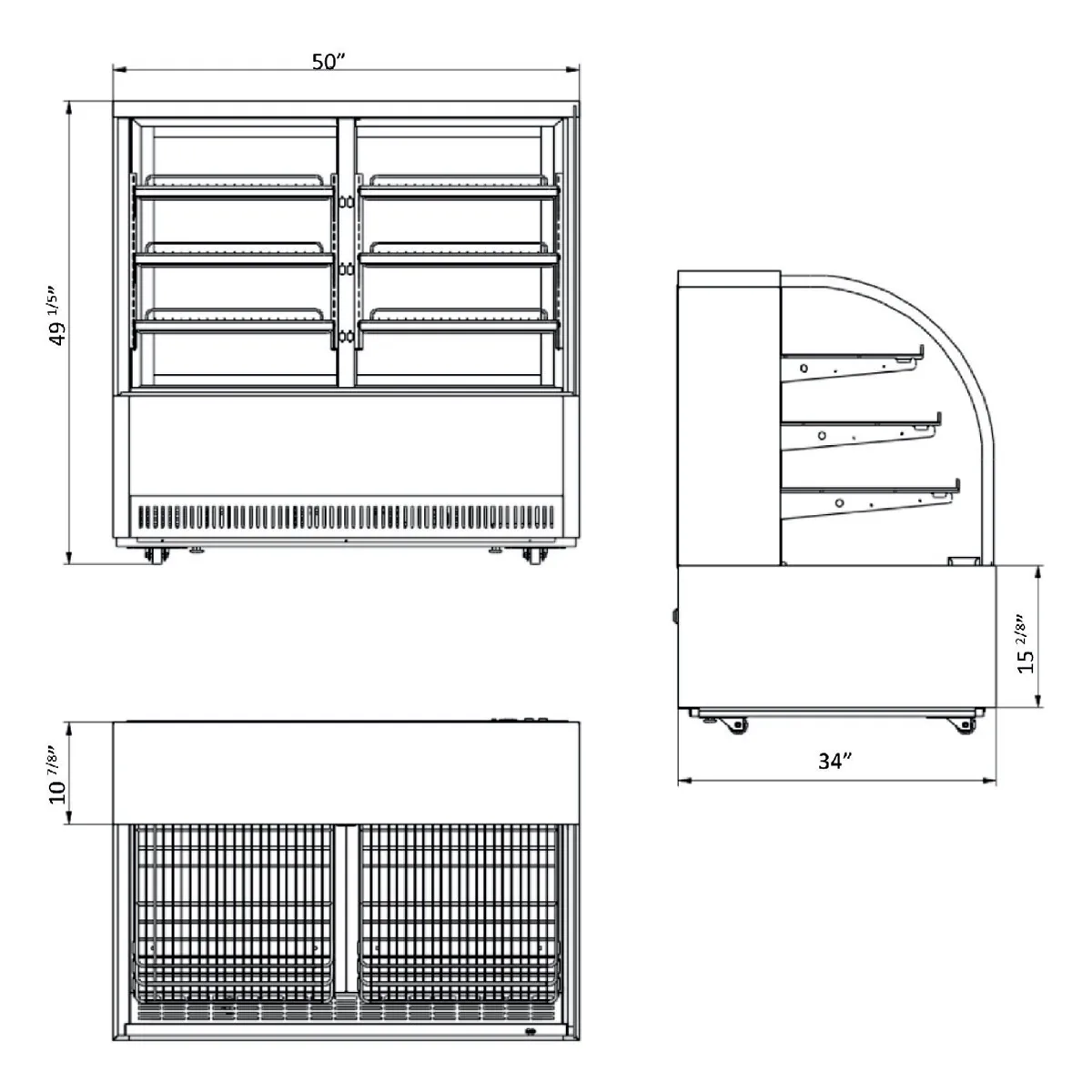 Hurakan HKN-BCCG50 50" Refrigerated Bakery Display Case