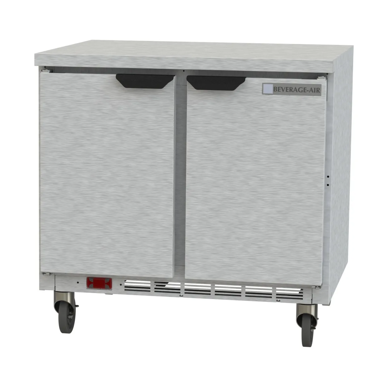 Beverage Air WTR36AHC-FLT 36" 2-Section Worktop Refrigerator w/ 2 Doors, 8.5 cu. ft.