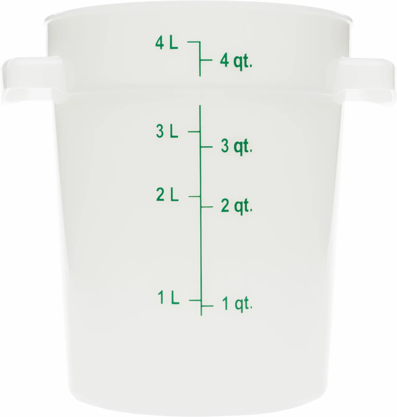 Carlisle 1097402 - StorPlus 4‑Qt Food Storage Container, Polycarbonate, White, NSF, Handles