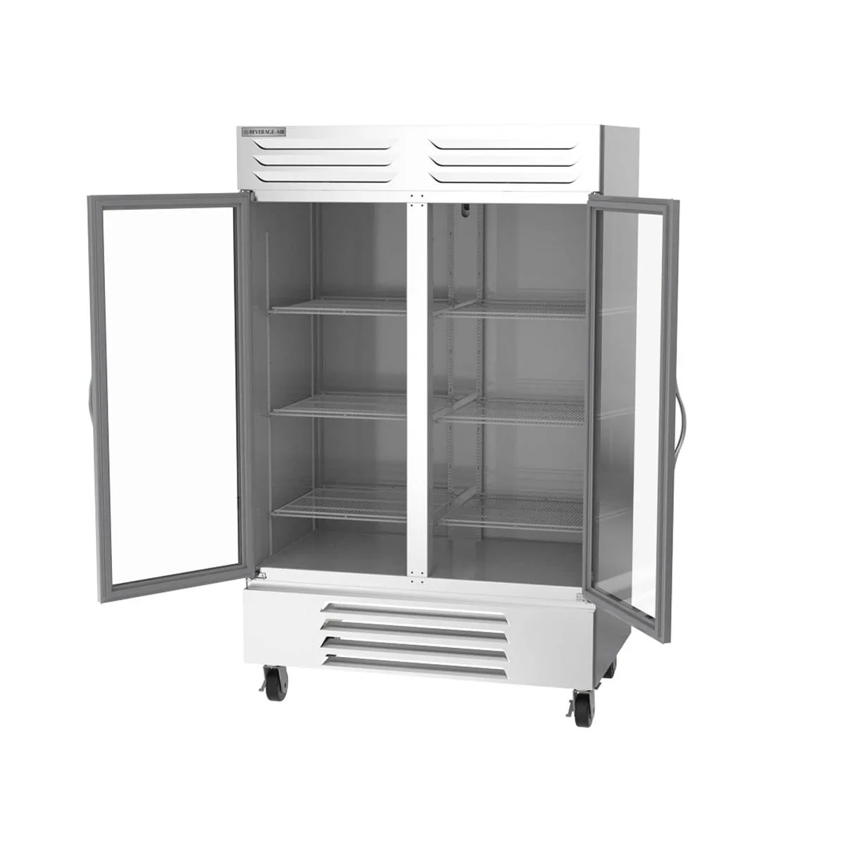 Beverage Air FB44HC-1G 47" 2-Section Glass Door Reach-In Freezer, Bottom Mount, 44 cu. ft., Stainless Steel Front