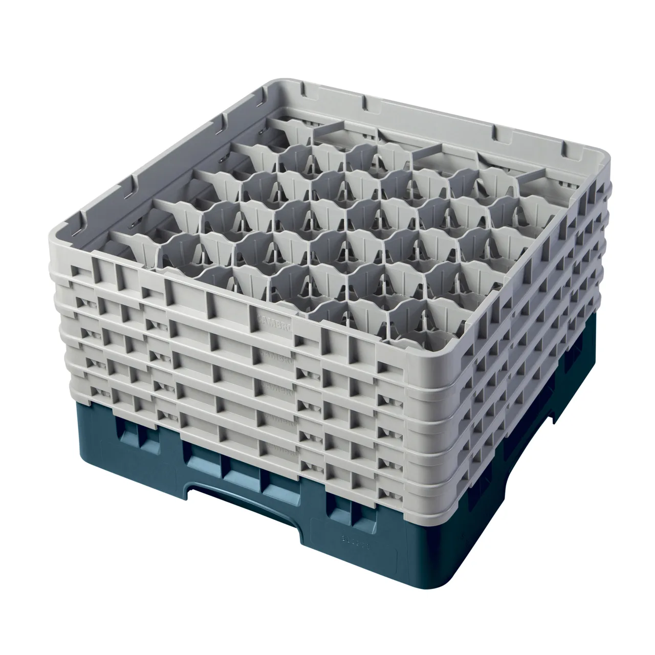 Cambro 30S958414 Camrack Glass Rack, Teal, Full Size, 19-3/4 x 19-3/4, 30 Compartments, 3-1/8 Max Dia, HACCP