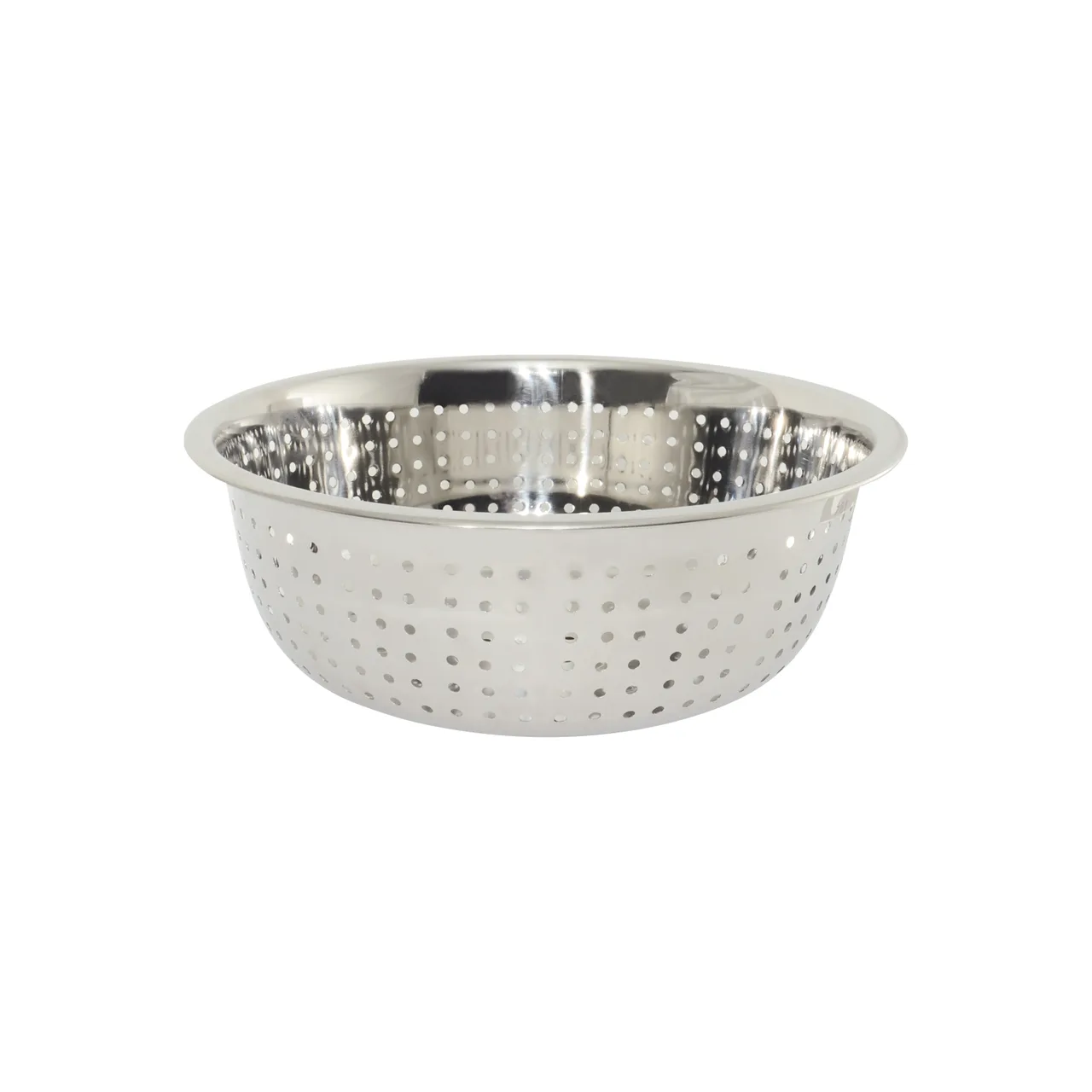 CAC China SCD5-L6 Colander, 5-1/2 qt., Large Holes, Round, No Handles, Stainless Steel