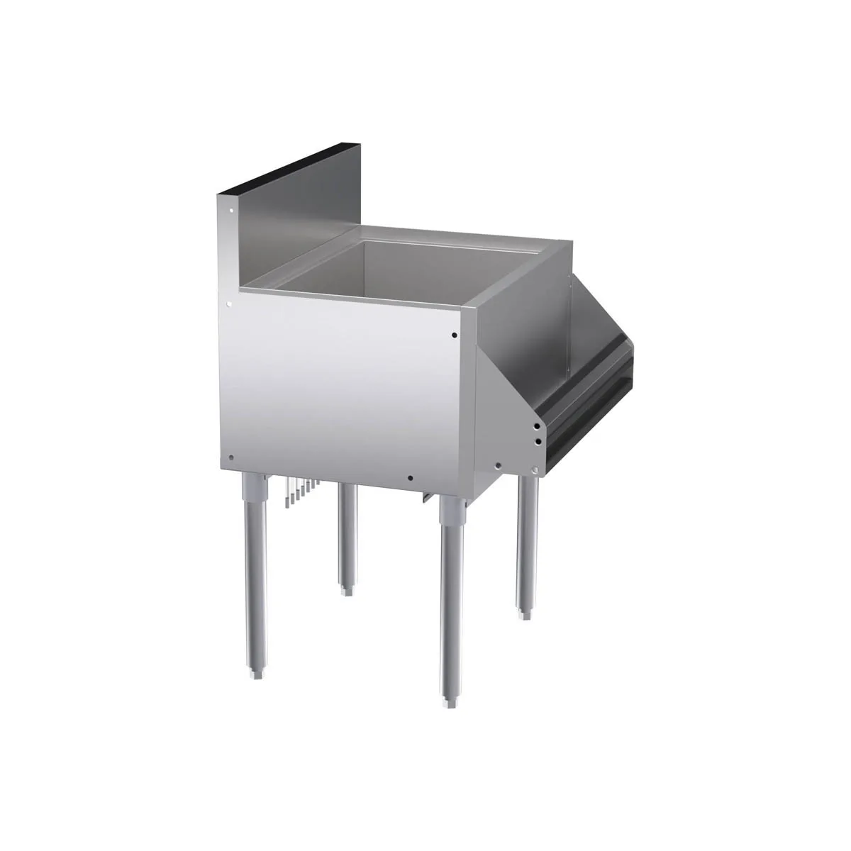 Krowne KR19-24 24" Underbar Ice Bin/Cocktail Unit w/ 74 lbs., 12" Bin Depth, No Cold Plate