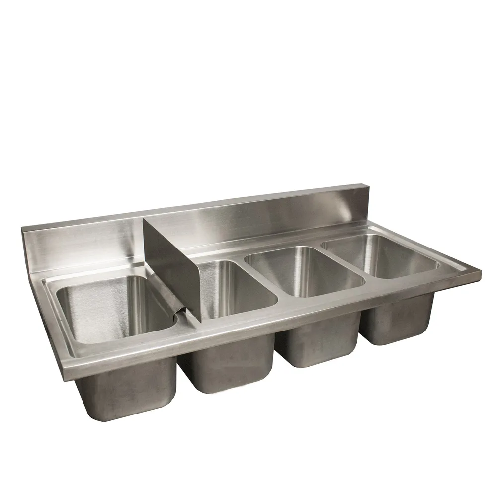 BK Resources DDI4-R5-1014HS Drop-In Sink, (4) Compartment, 48"W X 24"D