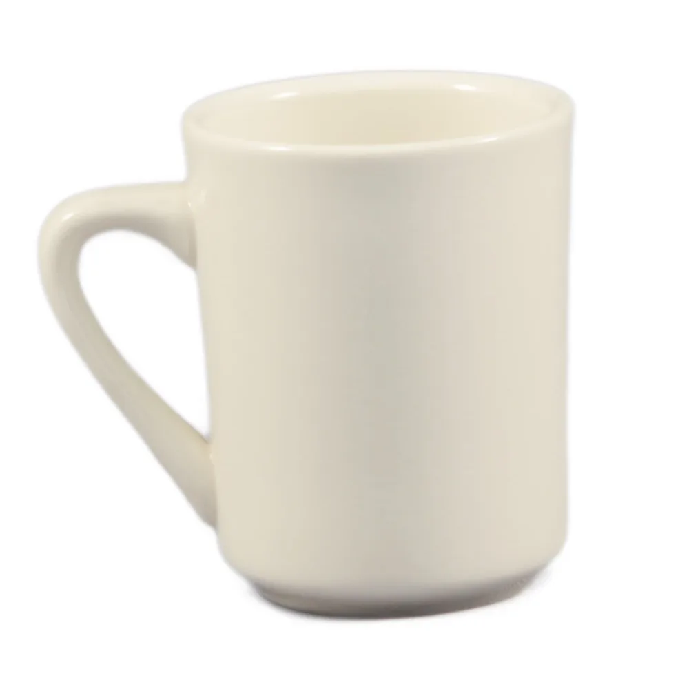 CAC China TM-8-W - REC Tierra 8 oz Mug, 3.13" Dia x 4" H, Ceramic, White, Dishwasher Safe - 1 Dozen