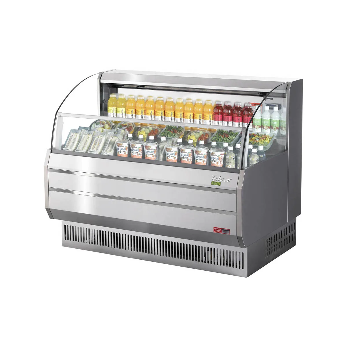 Turbo Air TOM-60SS-N 63" Horizontal Open Air Merchandiser, Stainless Steel, Self-Contained, 3 Shelf