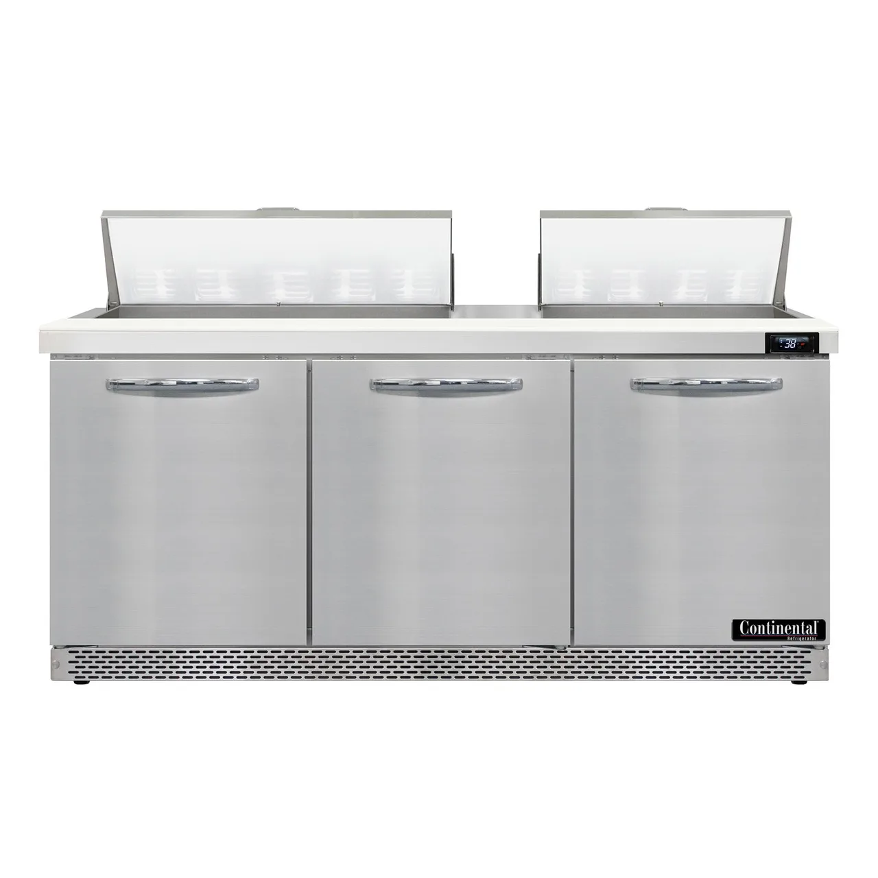 Continental Refrigerator D72N18-FB 72" Sandwich / Salad Prep Table w/ 3 Doors, 18 Pans