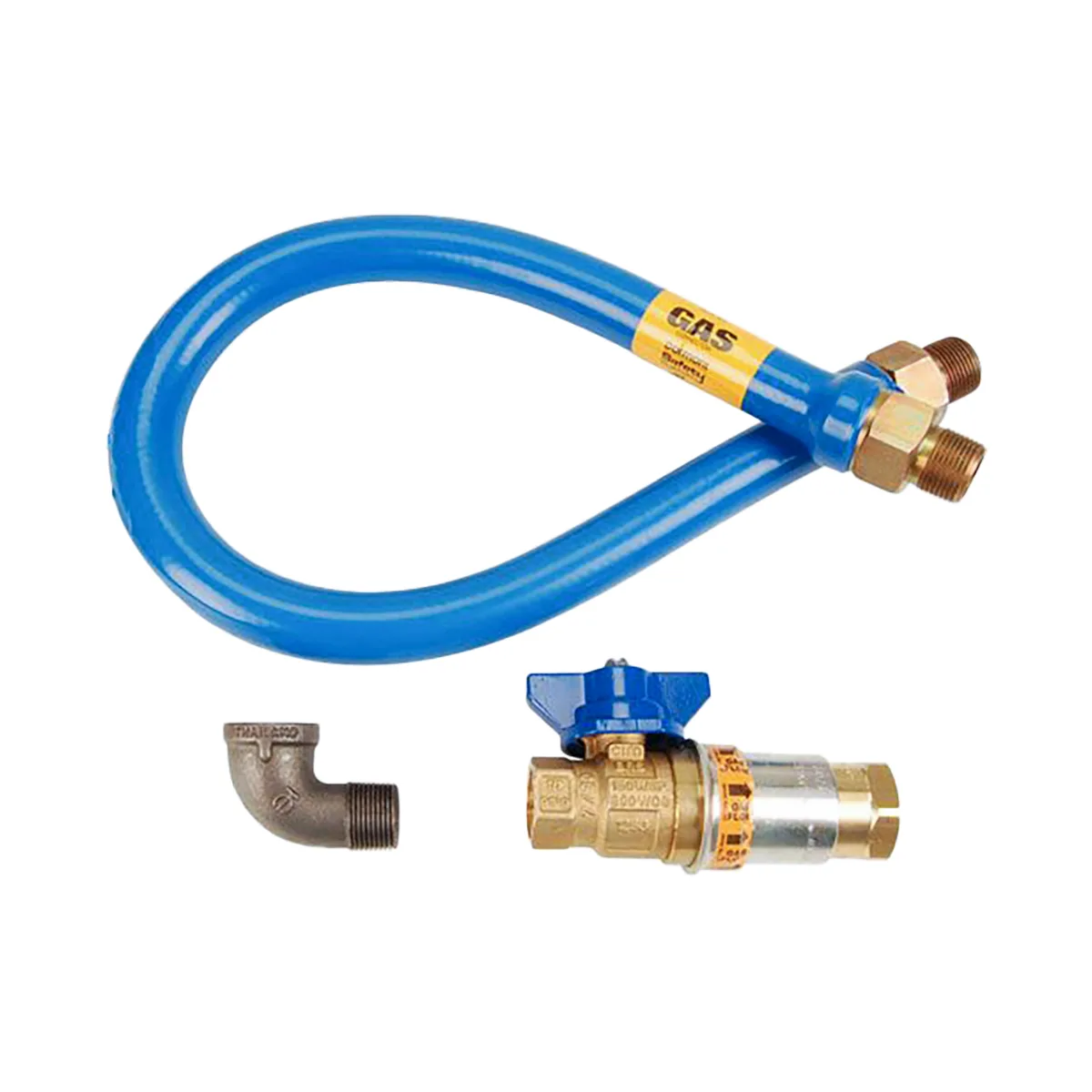 Dormont 16100BPCF36 Safety Quik 36" Moveable Gas Connector Kit w/ Elbow, 1" Diameter