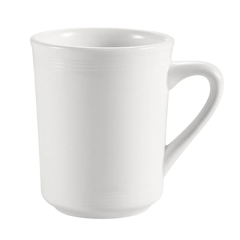 CAC China TGO-17 Tango Mug, 8‑Ounce 3.25" Dia x 4" Tall Porcelain, White, Microwave Safe - 1 Dozen