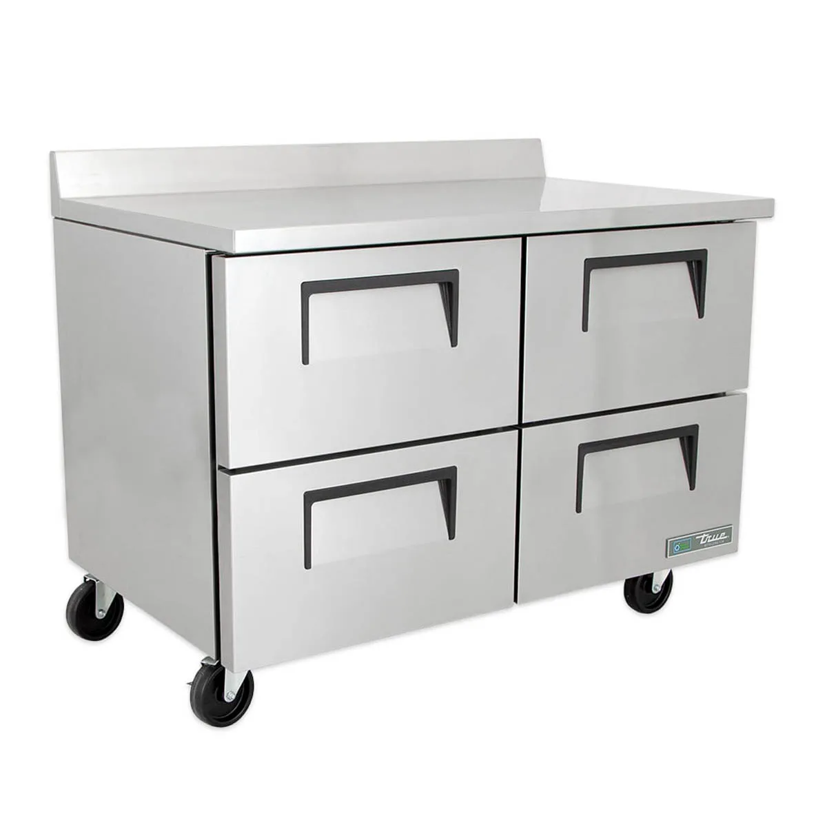 True TWT-48D-4-HC 48" 2-Section Worktop Refrigerator w/ 4 Drawers, Rear Mounted