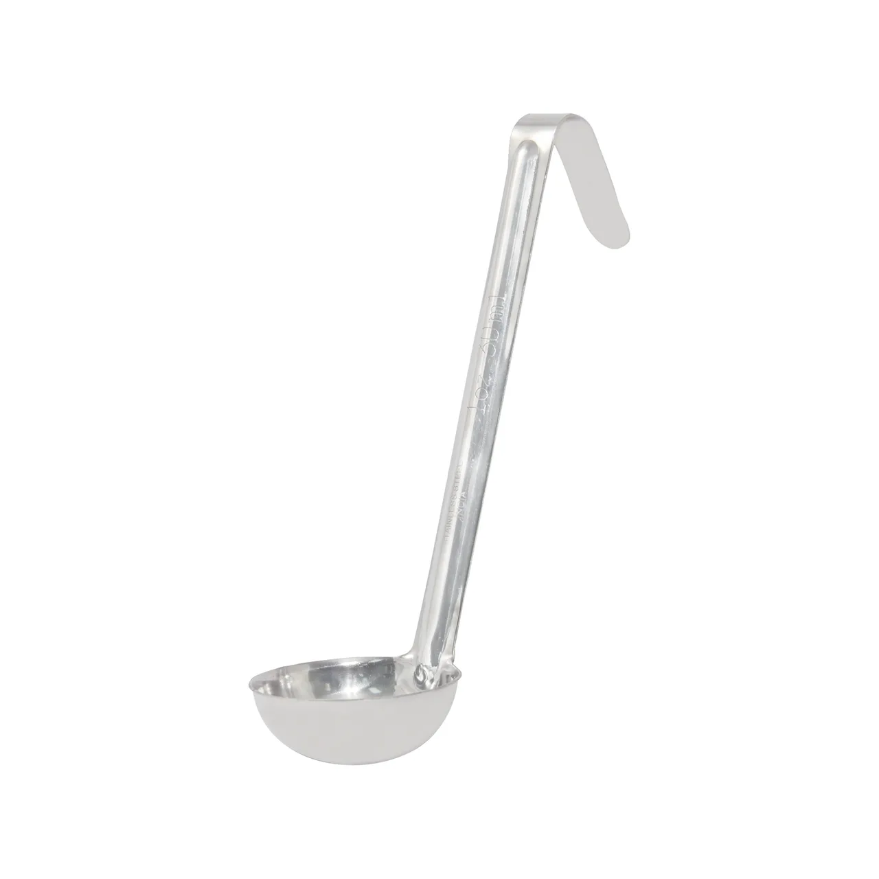 CAC China SLD6-10 Ladle, 1 oz. Bowl, 6" Hooked Handle, One-Piece, Stainless Steel