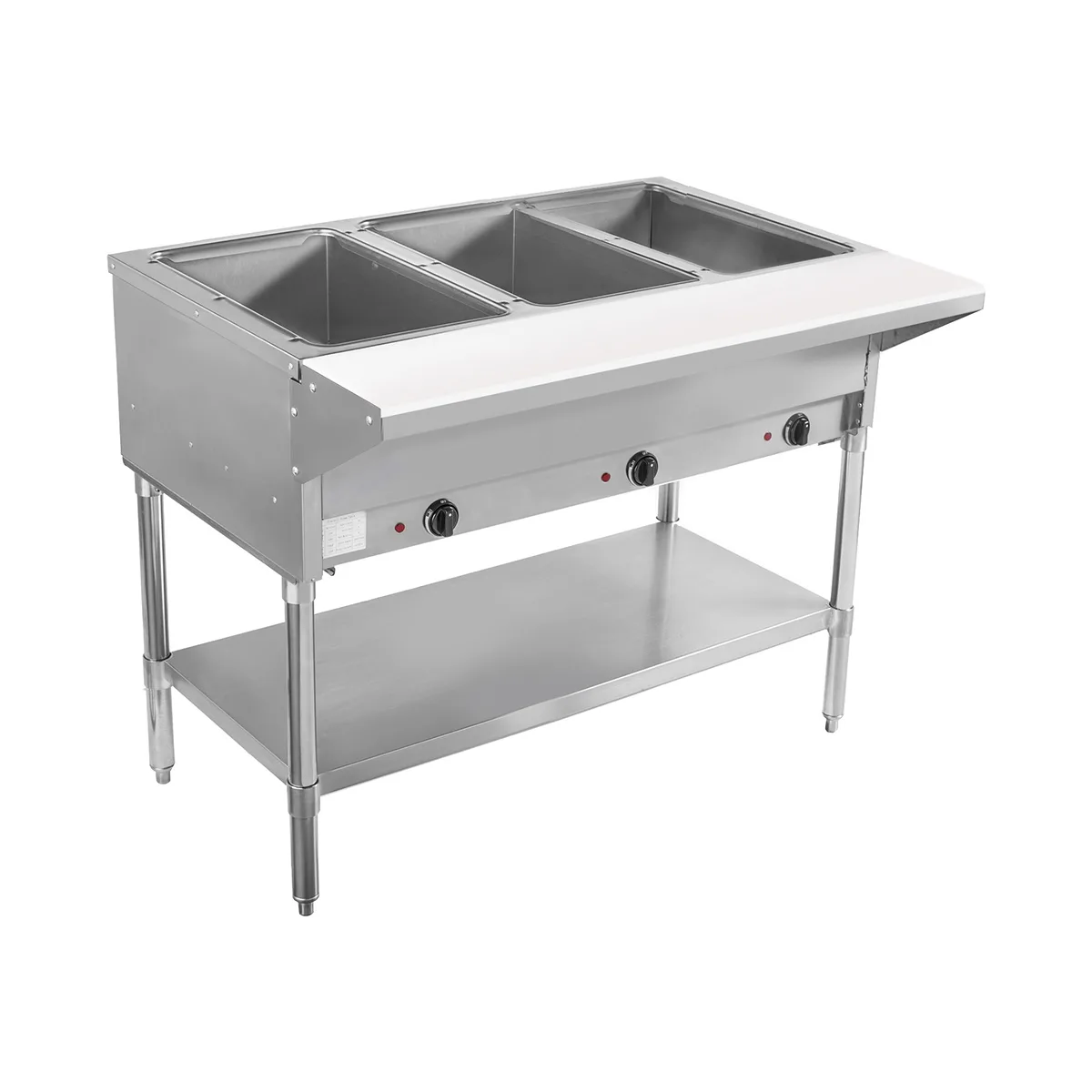 BevLes Company BVST-3-240 44" Electric Steam Table, (3) Open Pan Wells, 230V