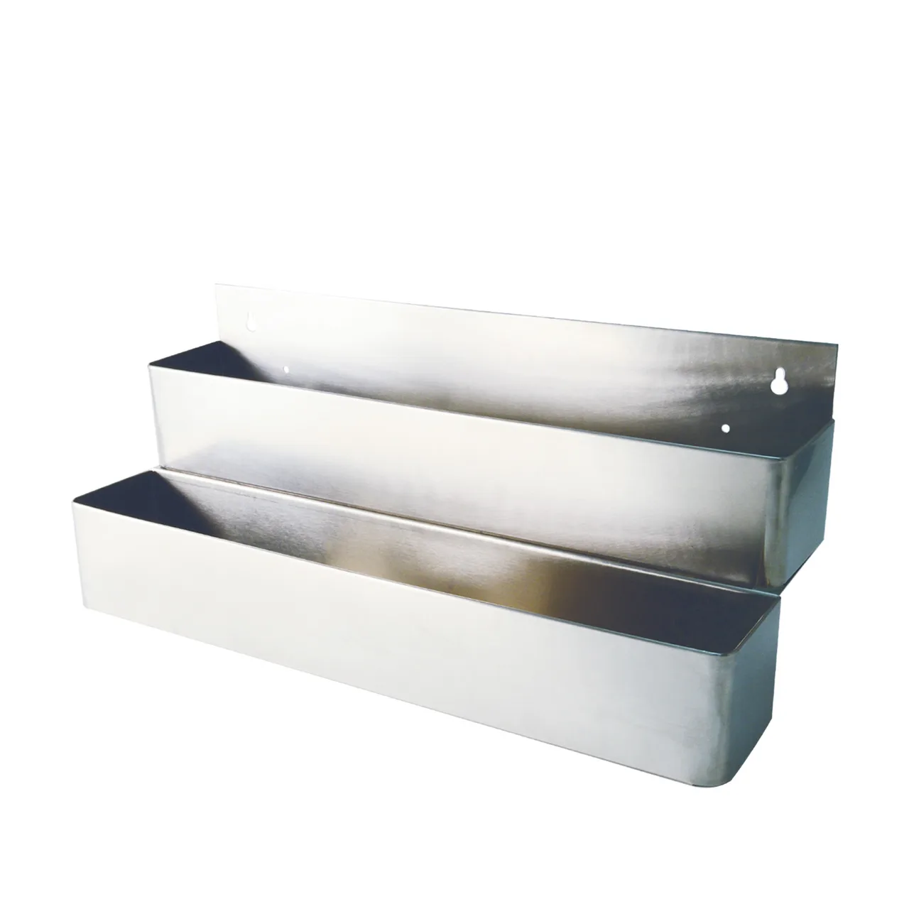 CAC China SSRH-32D Speed Rail, 32" 2‑Tier Double Rack, Heavy‑Duty Stainless Steel, Keyhole Mounting