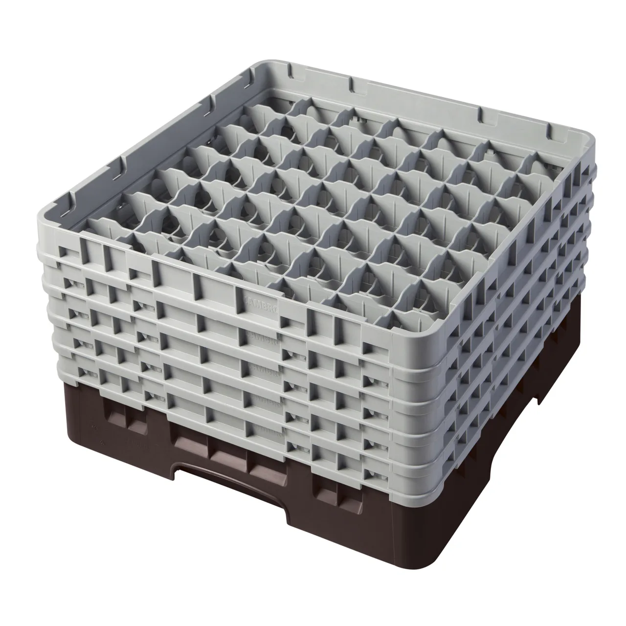 Cambro 49S958167 Camrack Glass Rack, Full Size, Brown, 19-3/4 x 19-3/4, 49 Compartments, 2-7/16 Max Dia, HACCP Compliant, NSF Certified
