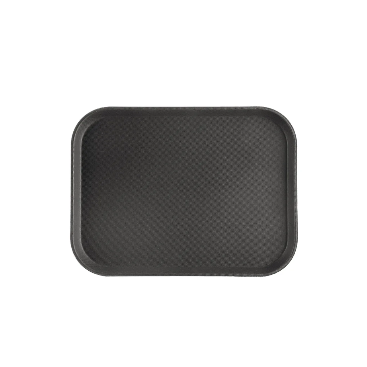 CAC China FGTD-1216BK Non-Slip Serving Tray, 16"L x 12"W, Rectangle, Fiberglass, Black, NSF Certified