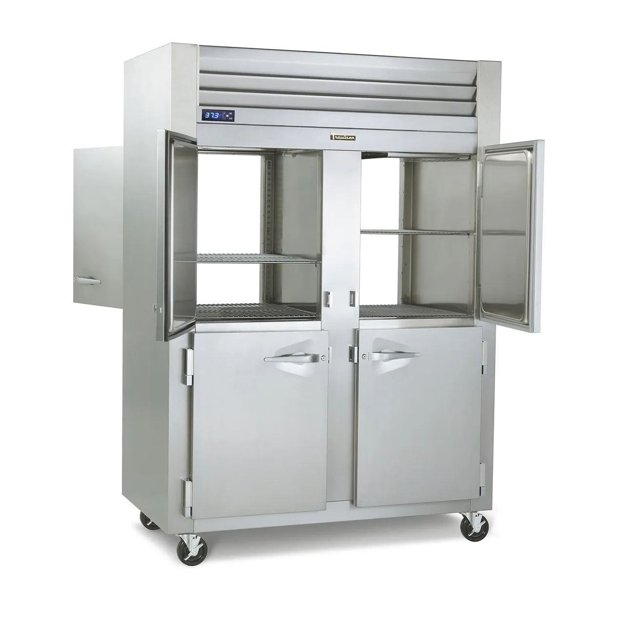 Traulsen G20006P 52" 2-Section Pass-Thru Refrigerator w/ 8 Half Solid Doors (right/left hinged), R450A, 48.6 cu. ft.