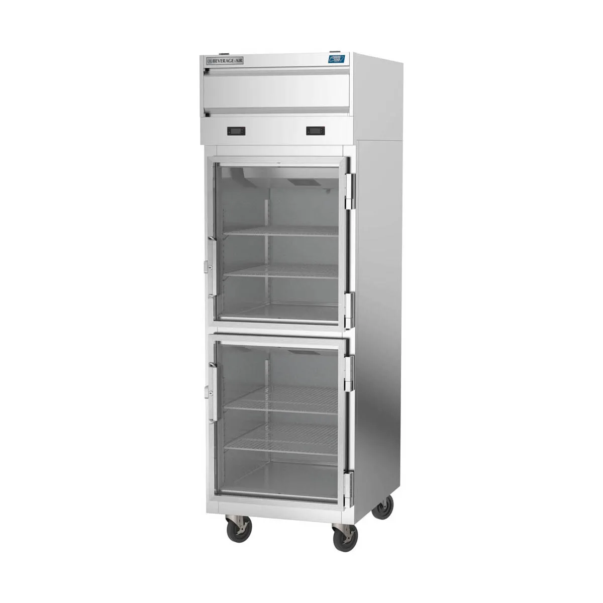 Beverage Air CT12-12HC-1HG 26" 1-Section Convertible Refrigerator Freezer, 2 Half Glass Doors, 18 cu. ft.