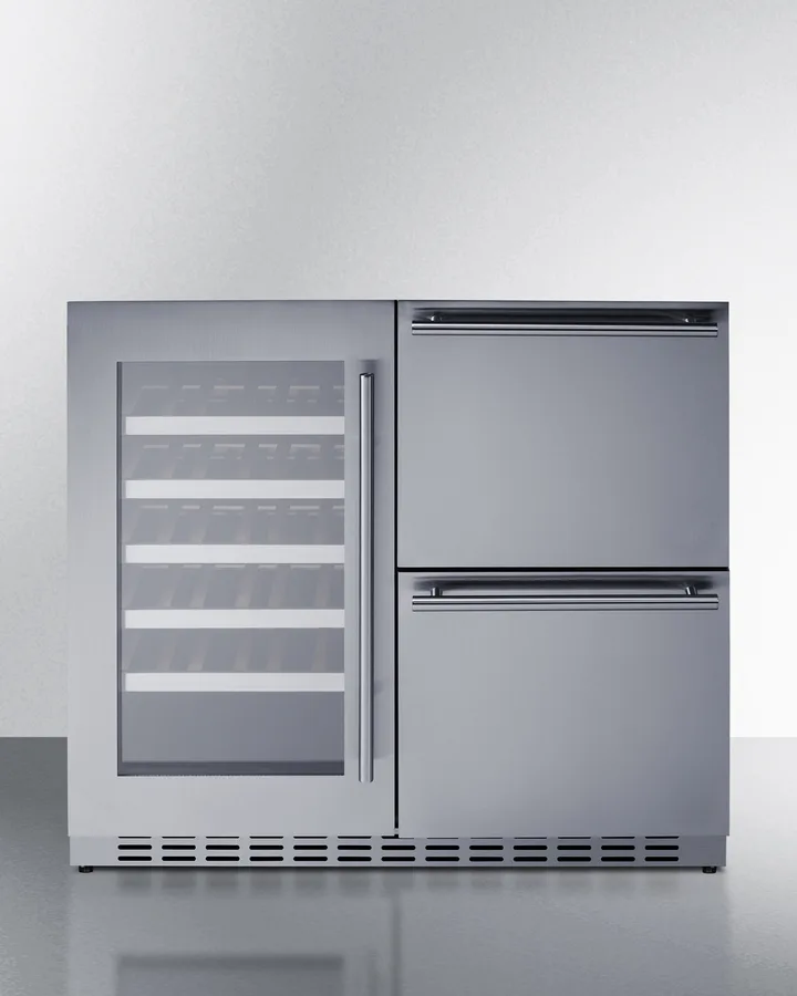 Summit ADRWC36 Wine Cellar Cabinet – 36" Wide, 34 Bottle Capacity, Stainless Steel, ADA Compliant
