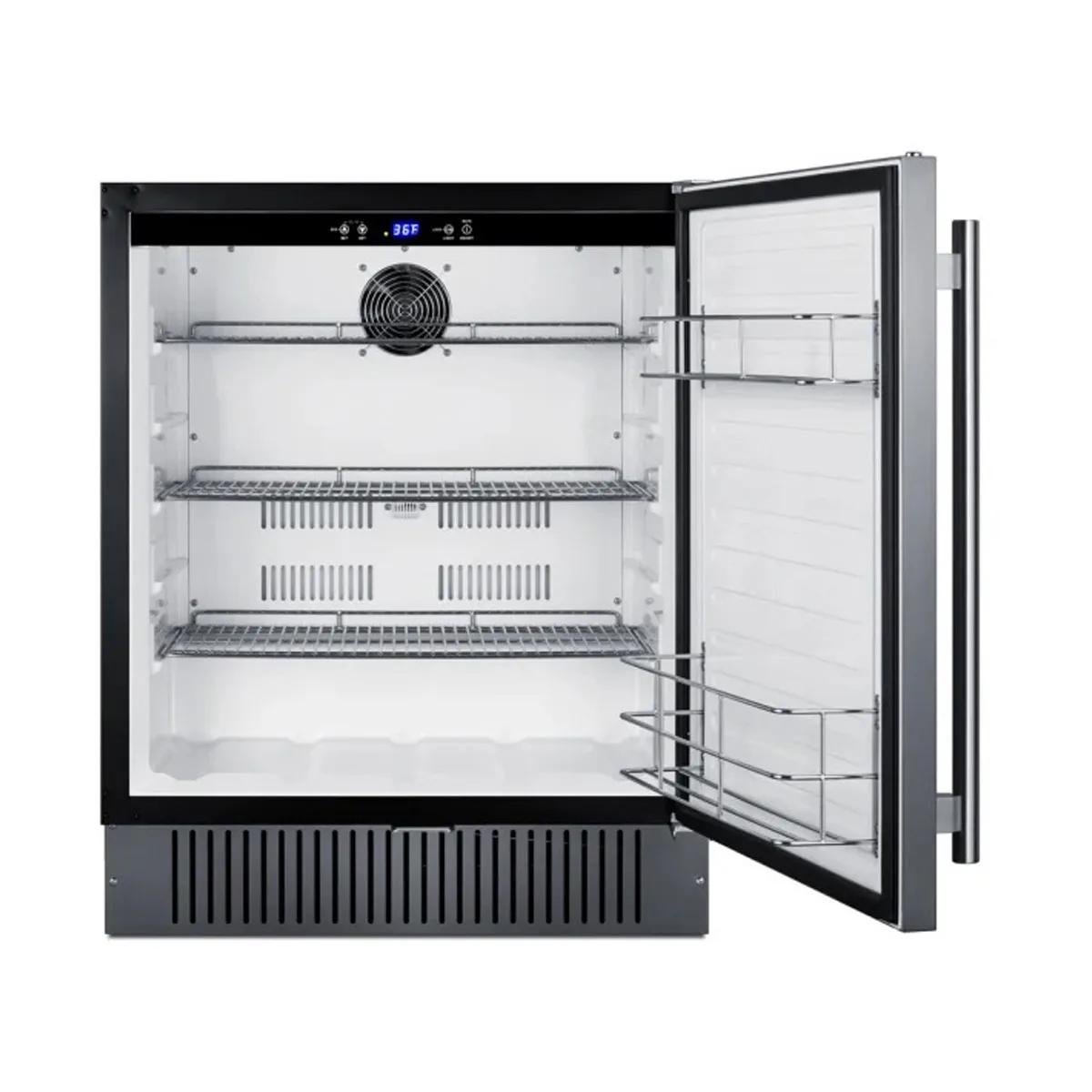 Summit FF27BSS 27" Built-in Undercounter Refrigerator in Black, Stainless Steel Door, 5 cu. ft.