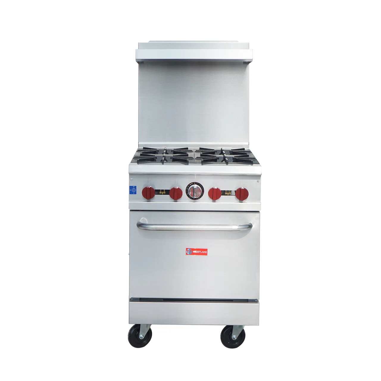 Westlake RGR24 Gas 24" Commercial 4 Burner Gas Range with Oven, Natural Gas, 2 Oven Racks