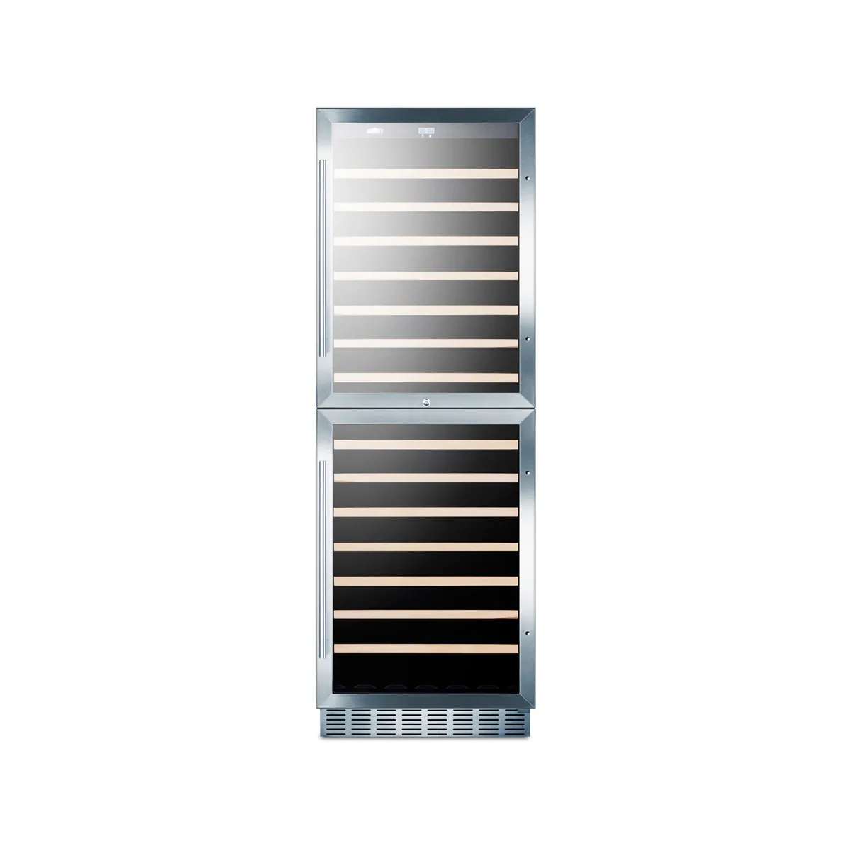 Summit SWC1875BCSS 24" Glass Door Wine Refrigerator, Dual Temperature, 118 Bottles