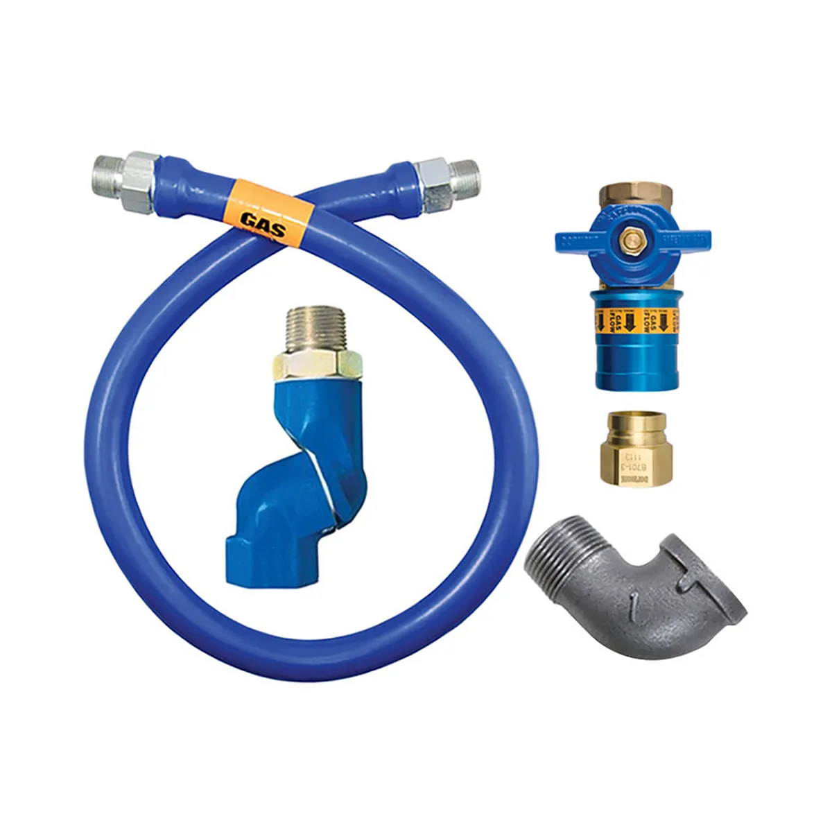 Dormont 16100BPCFS60 Safety Quik 60" Gas Connector Kit w/ Swivel MAX and Elbow, 1" Dia.