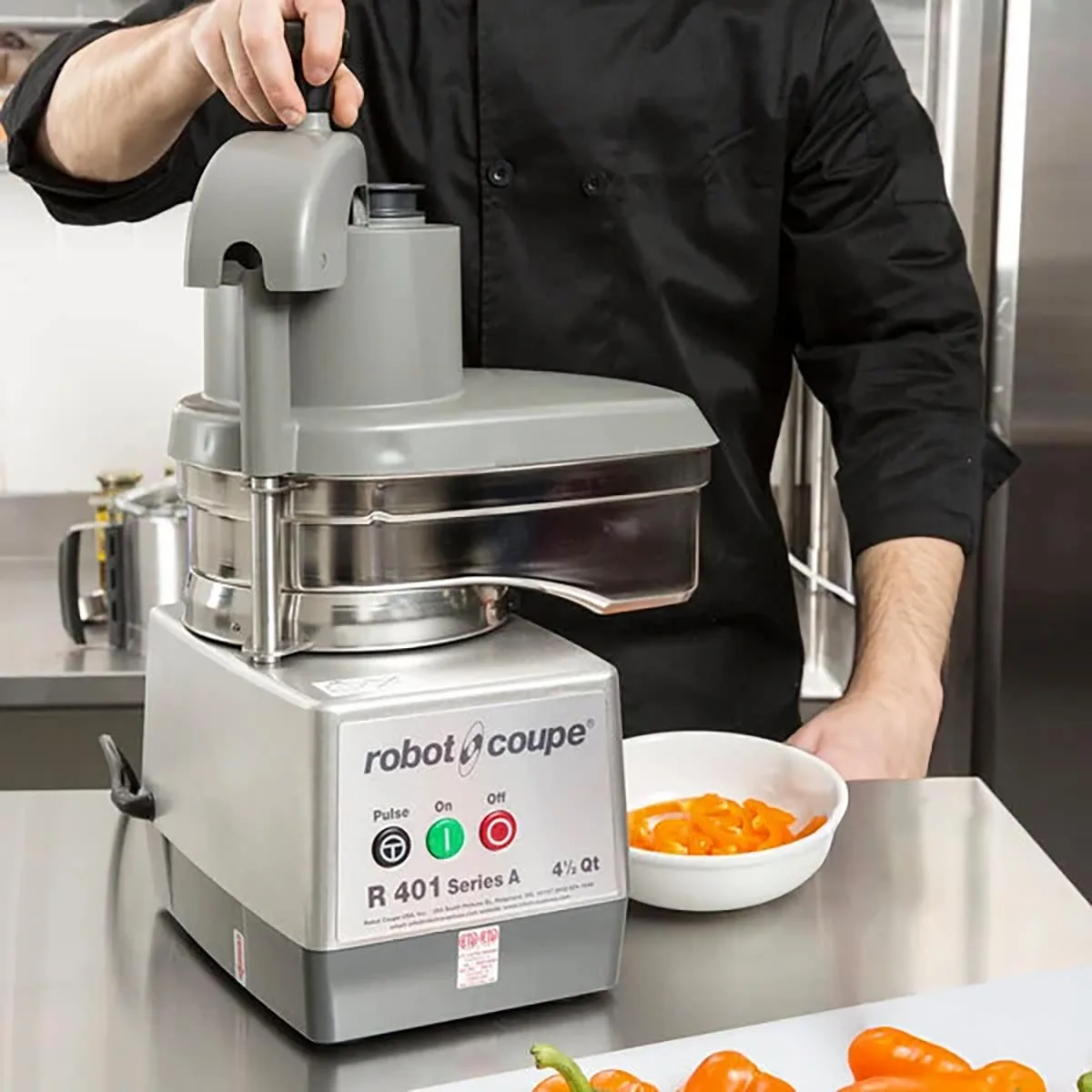 Robot Coupe R401 Combination Food Processor, 4.5L Stainless Steel Bowl with Handle, 1.5 HP, 1725 RPM