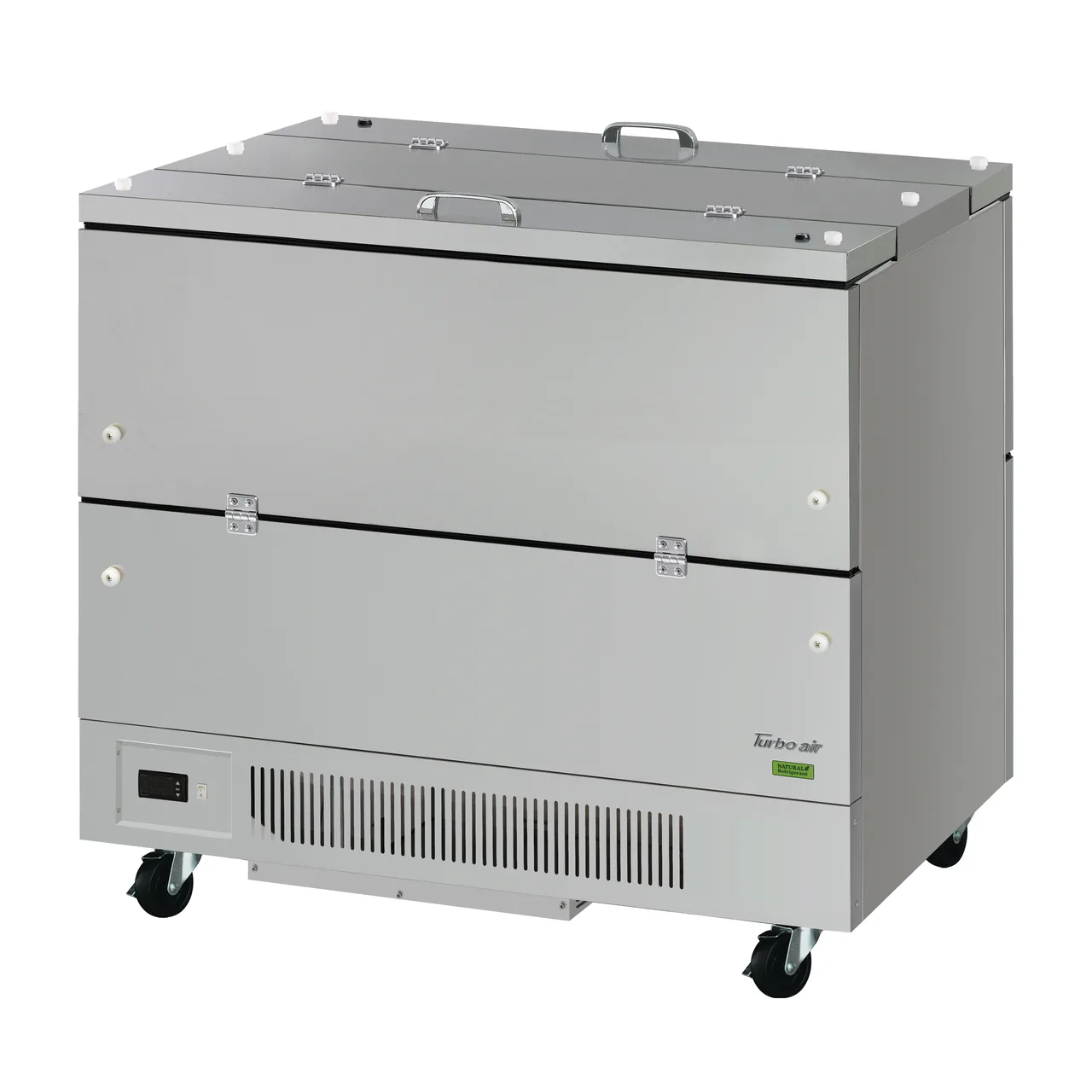 Turbo Air TMKC-49-2-SS-N6 49" Dual Sided Milk Cooler, Cold Wall, 12 Crates Capacity