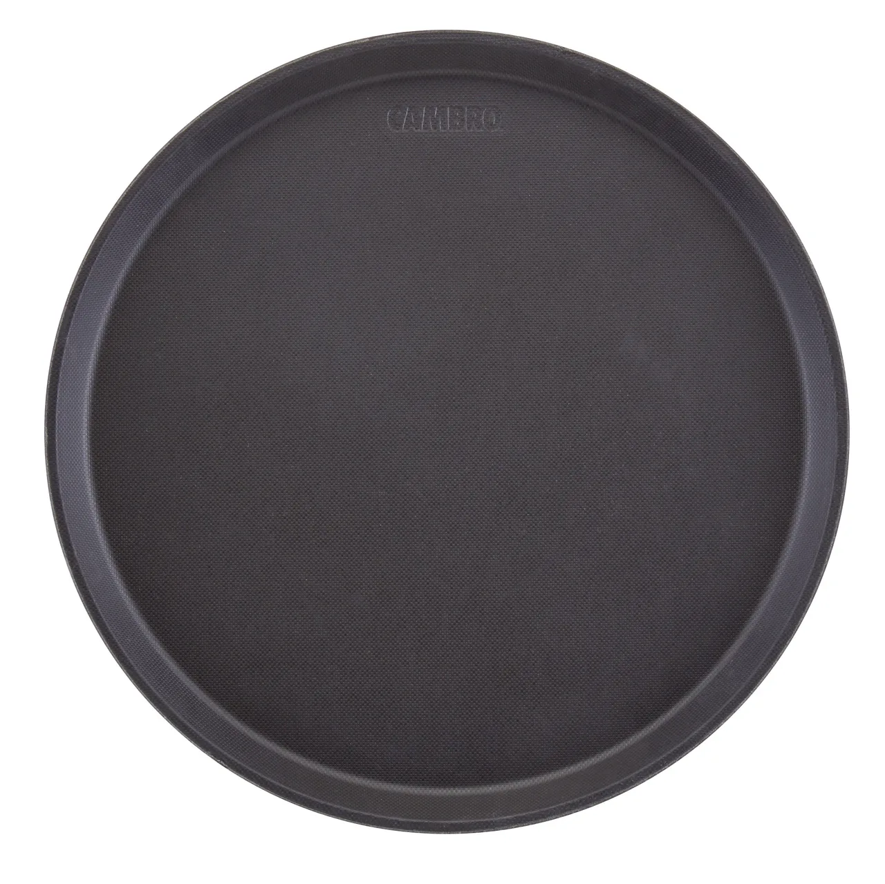 Cambro 1600TL110 - 16" Round Non‑Slip Serving Tray, Black Satin Fiberglass, NSF Certified, Dishwasher Safe, Stacking Lugs