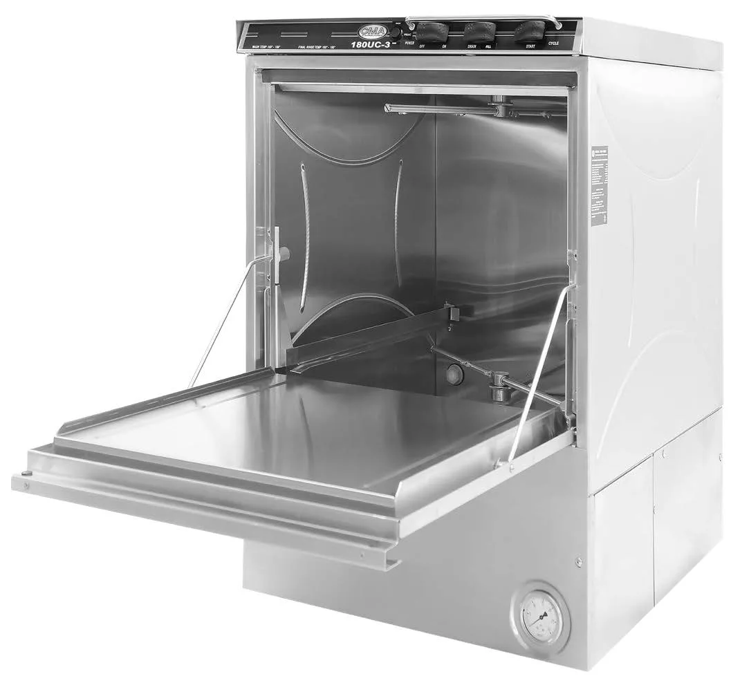 CMA Dishmachines 180UC 3 W/DISPENSERS 24" Undercounter Dishwasher,28 Racks/Hour-High Temp w/Booster