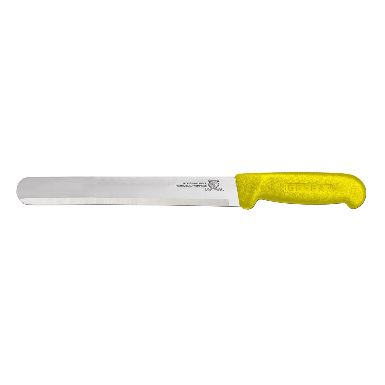 Omcan USA 12559 Slicing Knife – 12" Straight Blade, Stamped, Yellow Polypropylene Handle