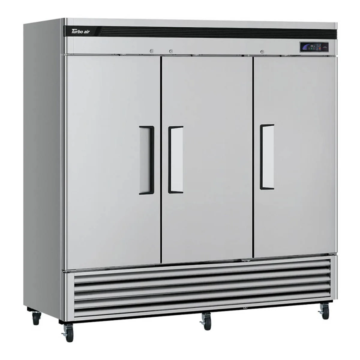 Turbo Air TSR-72SD-N 81" 3-Section Super Deluxe Reach-In Refrigerator w/ 3 Solid Doors, Bottom Mount, 64 cu. ft.