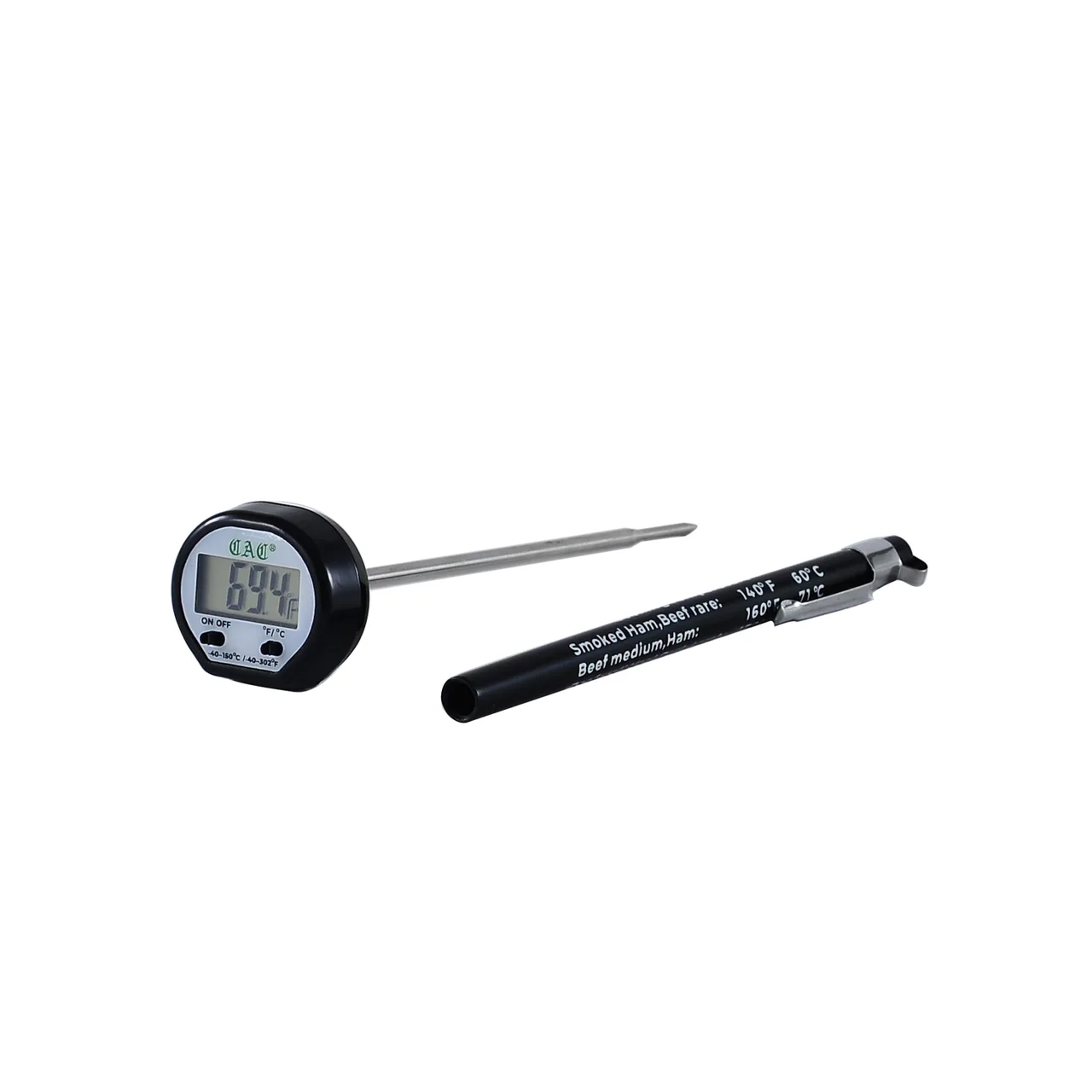 CAC China FPMT-DG20 Digital Instant‑Read Thermometer, 1" LCD, -40‑302°F/-40‑150°C, NSF, Clip Sleeve