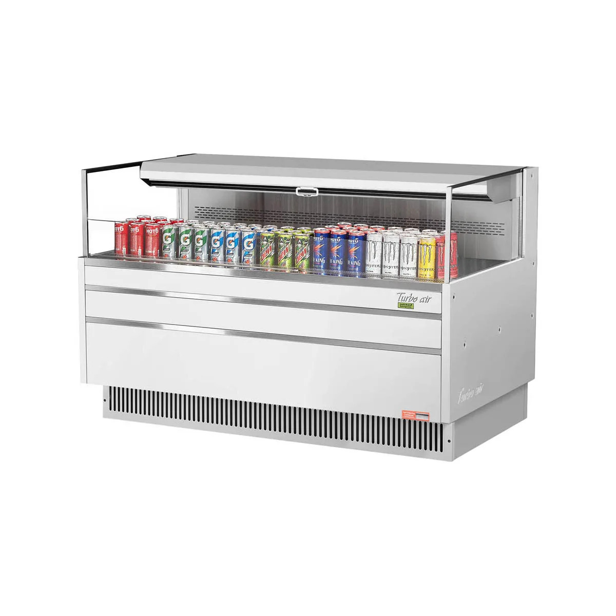 Turbo Air TOM-60L-UF-W(B)-1S-N 58" Horizontal Open Air Merchandiser, Specify Exterior, Self-Contained