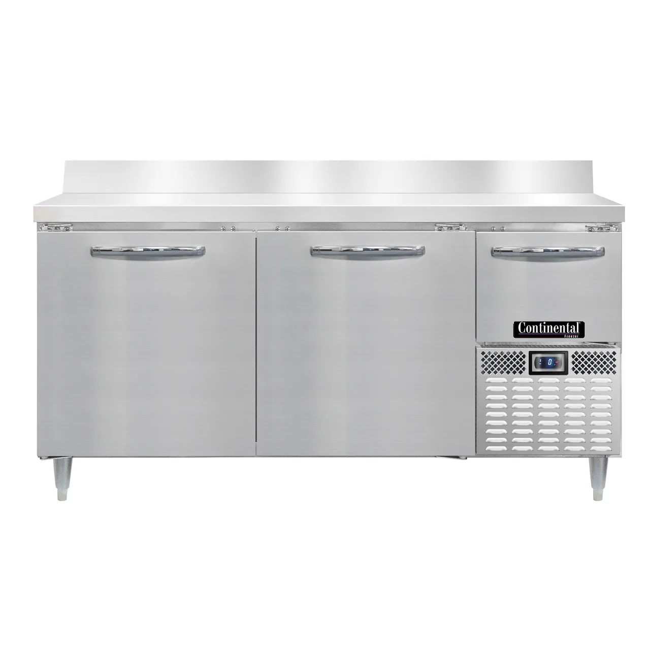 Continental Refrigerator DFA68NSSBS 68" 2-Section Worktop Freezer w/ 2 Full & 1 Half Door