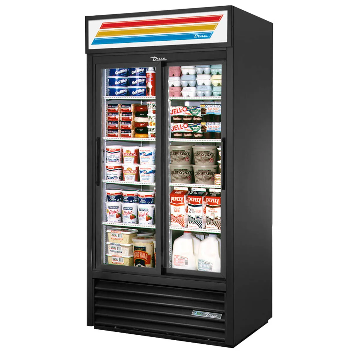 True GDM-33-HC-LD 39" 2-Section Thermal Glass Sliding Door Refrigerated Merchandiser