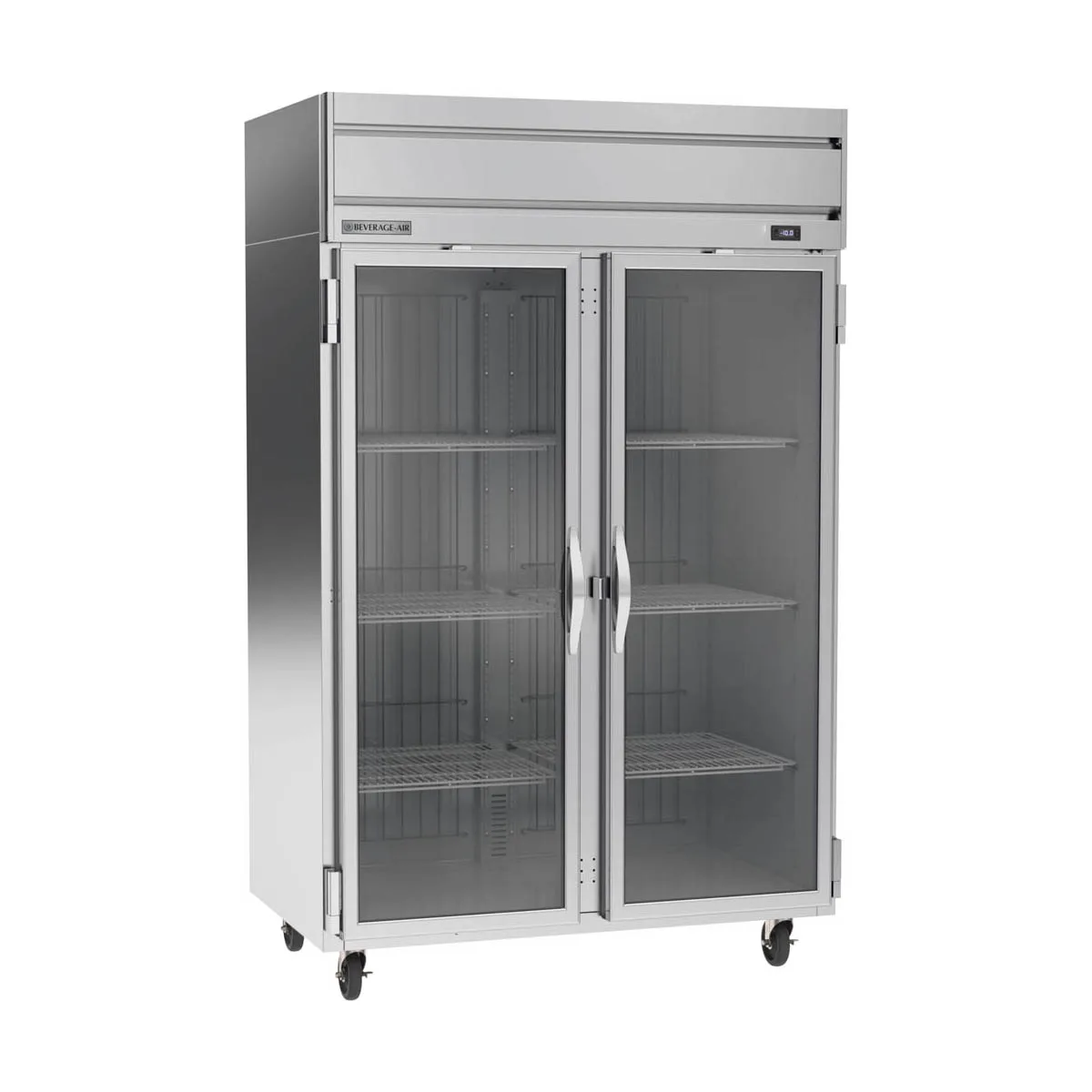 Beverage Air HFP2HC-1G 52" 2-Glass Door Reach-In Freezer, Top Mounted, 46.29 cu. ft., Stainless Steel