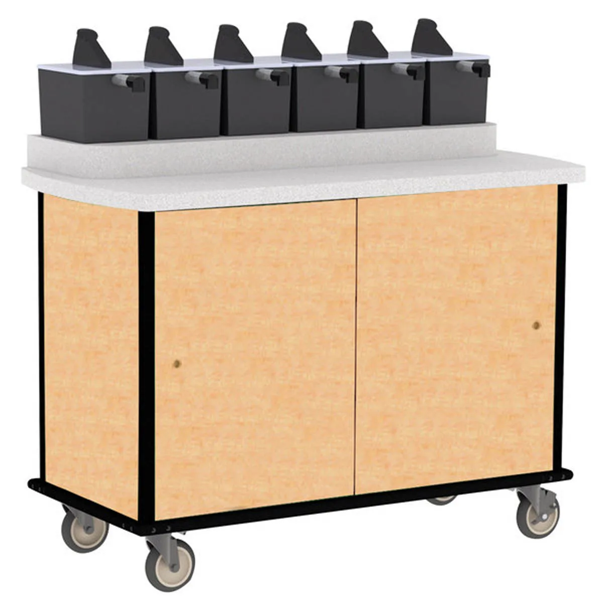 Lakeside 70520 Condi-Express Mobile Condiment Cart w/ 6 Pumps, 36-1/2" Counter Height
