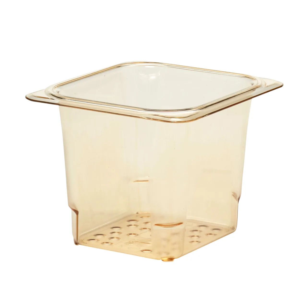 Cambro 65CLRHP150 H‑Pan Colander, 5" Deep, 1/6‑Size Food Pan, Amber Plastic, NSF -40°F to 300°F