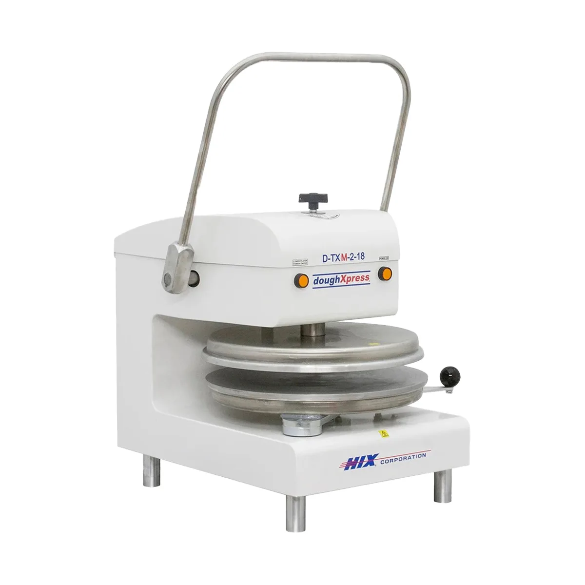DoughXpress D-TXM-2-18-W 18" White Dual Heat Manual Tortilla/Pizza Dough Press, 3100W, 220V