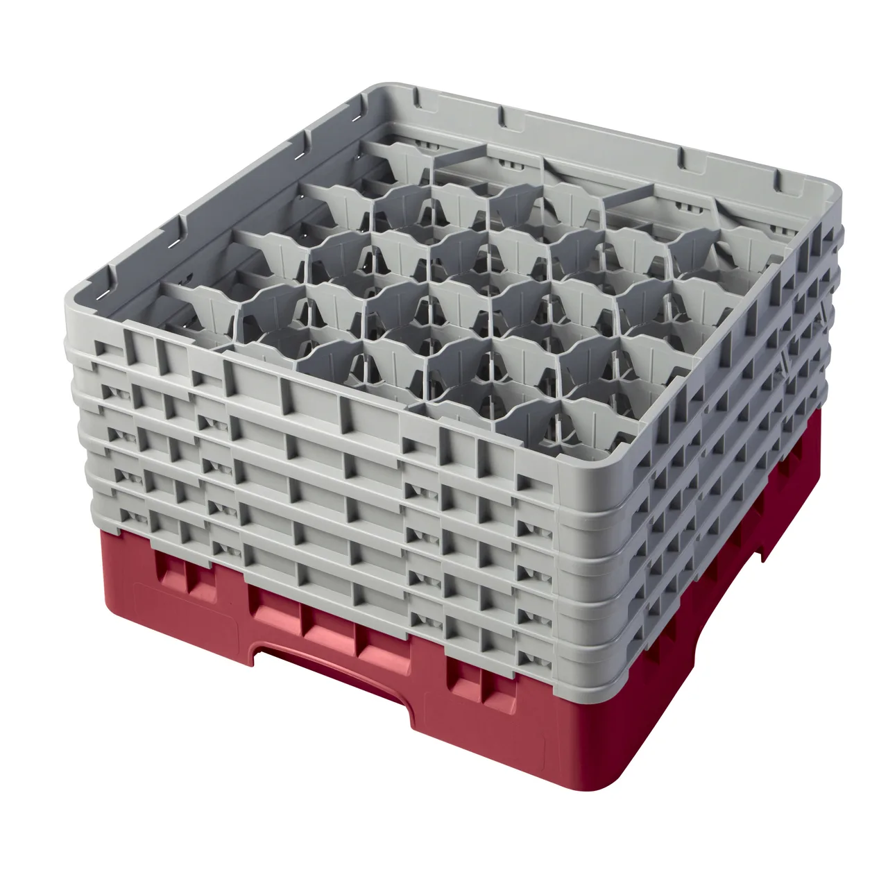 Cambro 20S958416 Camrack Glass Rack, Full Size, 20 Compartments, Cranberry Red, 19-3/4" x 19-3/4", HACCP Compliant