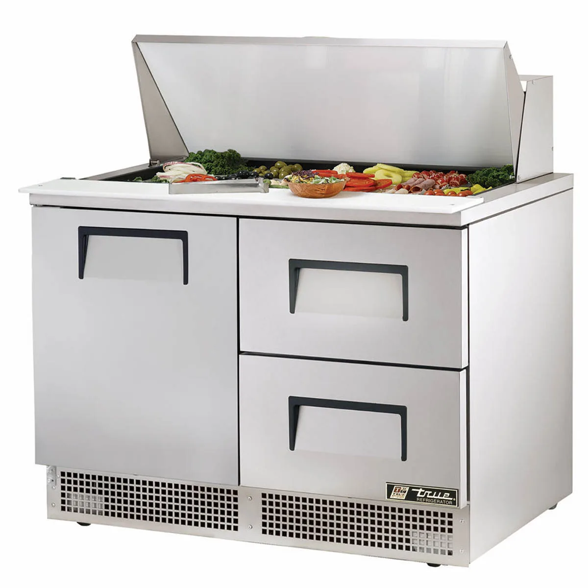 True TFP-48-18M-D-2-HC 48" Mega Top Sandwich/Salad Prep Table w/ 2 Drawers & 1 Door, 18 Pans