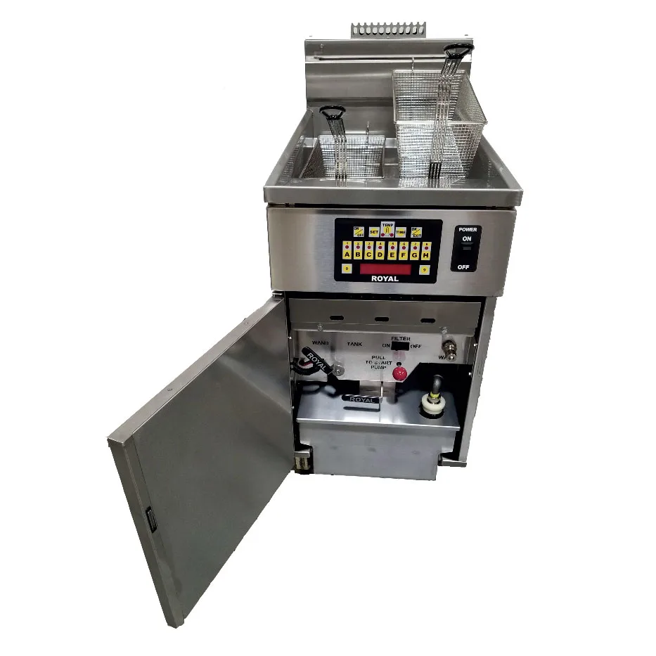 Royal Range of California RHEF-75-3-DM Multi-Battery Gas Fryer w/ (3) 85 lbs Frypots, Twin Baskets