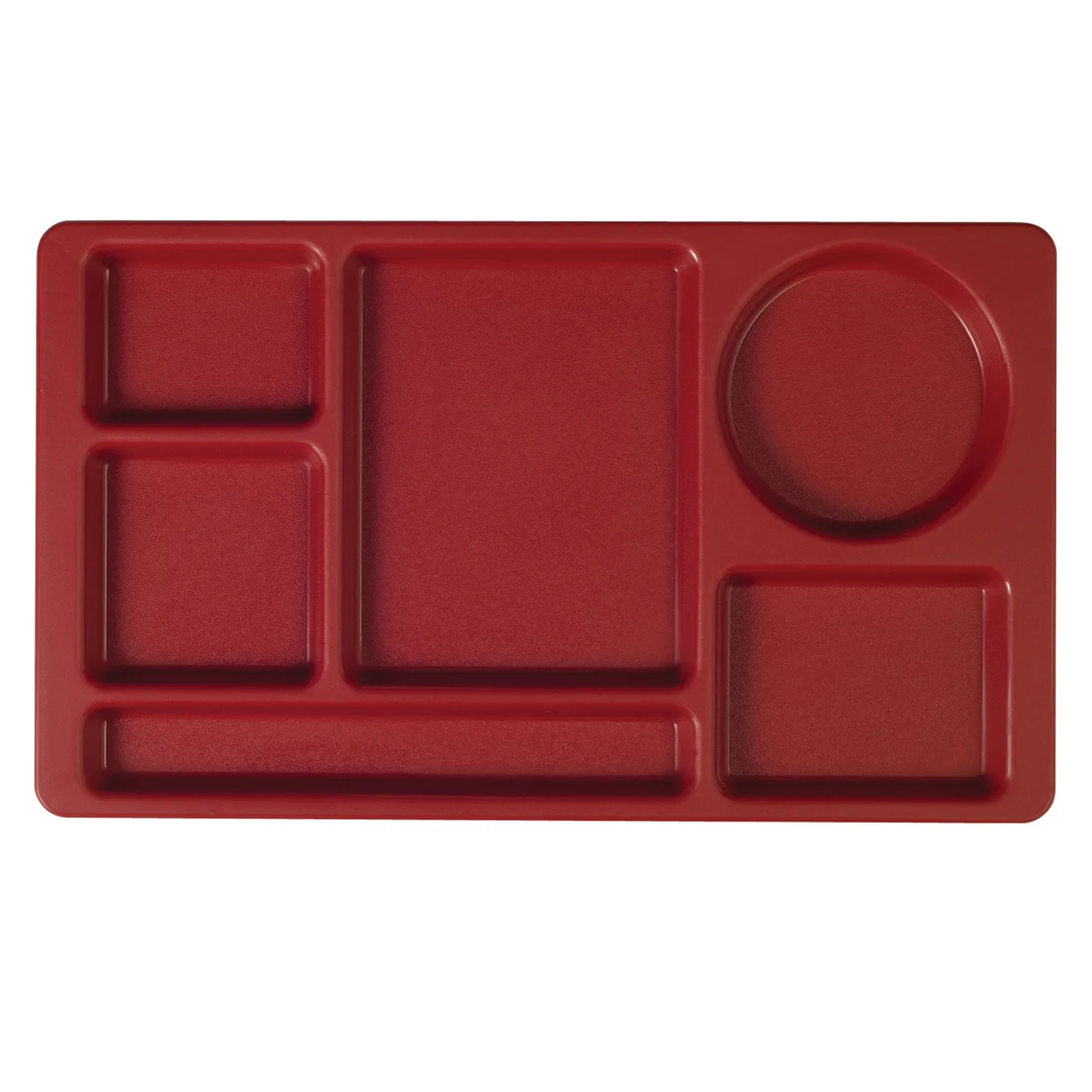 Cambro 915CP416 - 6-Compartment Tray, 8-3/4" x 15" Cranberry Polymer, Dishwasher Safe, EcoSafe
